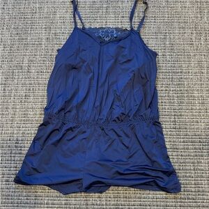 Soma Navy Romper with Lace Detail